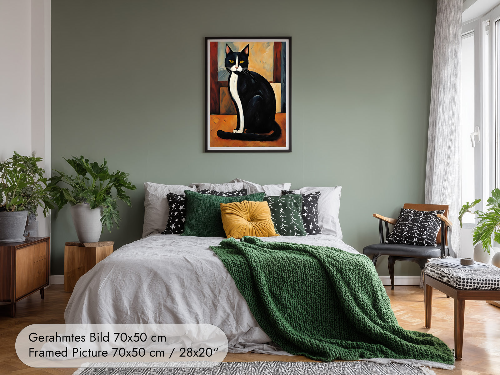 Katzenportrait im Stil von Modigliani