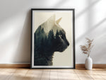 Der innere Wald — Katzen-Fotokunst Doppelbelichtung
