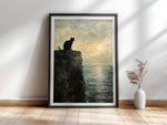 Am Rand der Welt — Katzen-Kunstdruck im Stil von Caspar David Friedrich