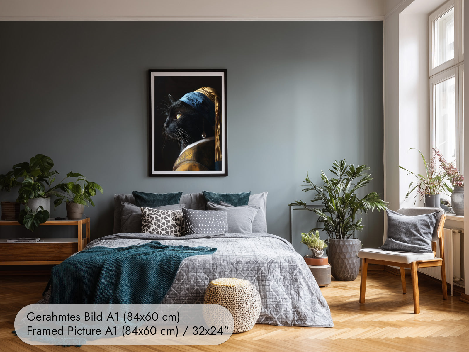 Zeitlose Eleganz – Schwarze Katze als Kunstposter