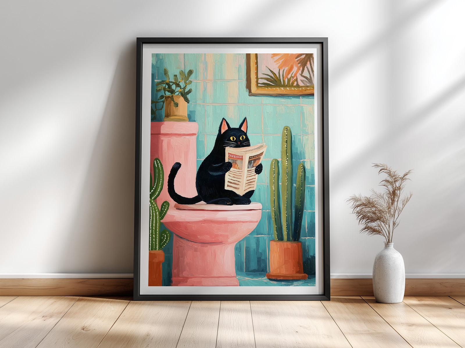 Lustiges Katzenbild fürs Badezimmer