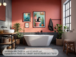Funny Cat Bathroom Wall Art
