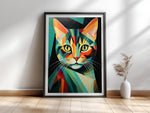 Katzenportrait im Art-Déco-Stil von Tamara de Lempicka