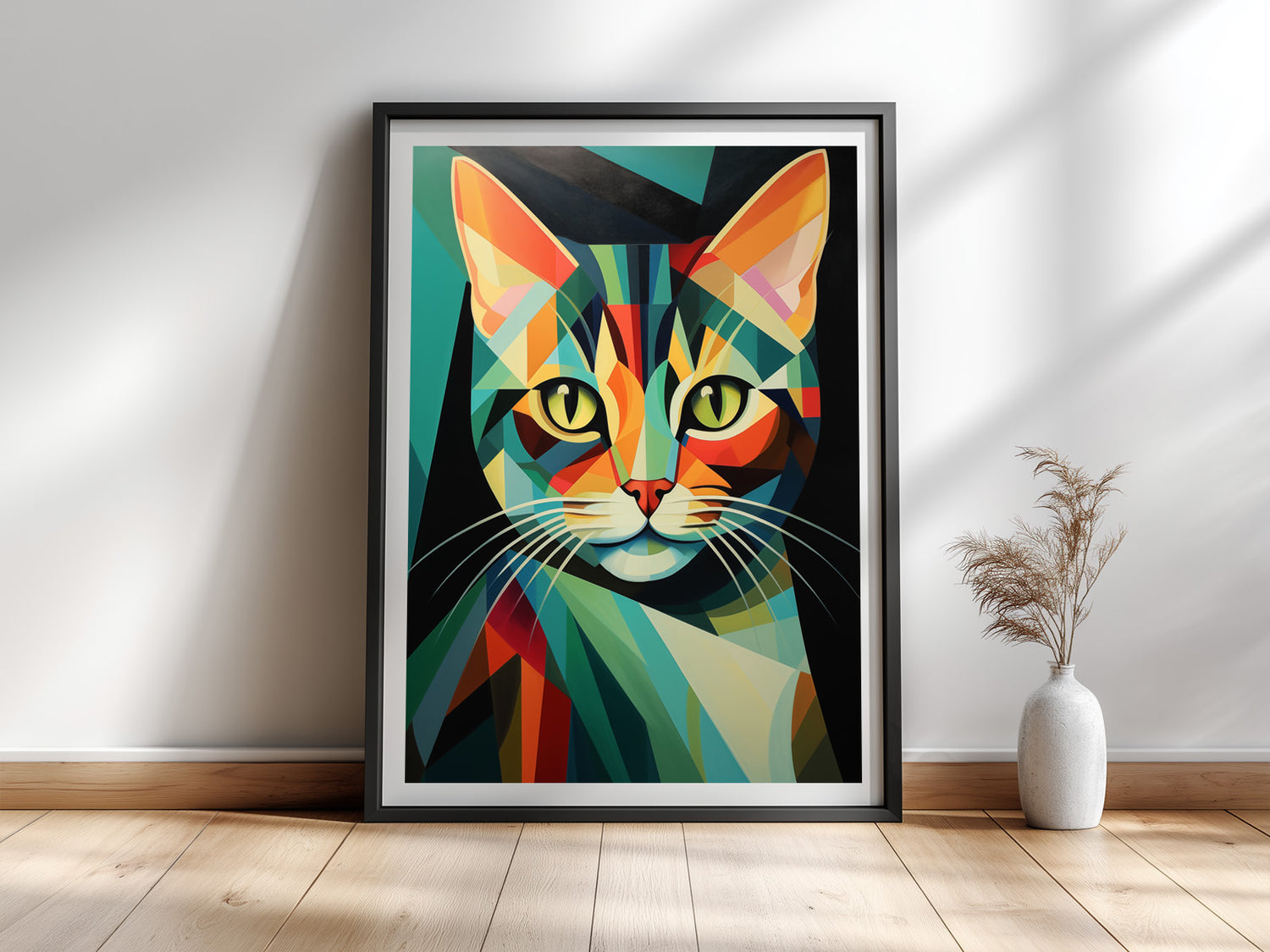 Katzenportrait im Art-Déco-Stil von Tamara de Lempicka