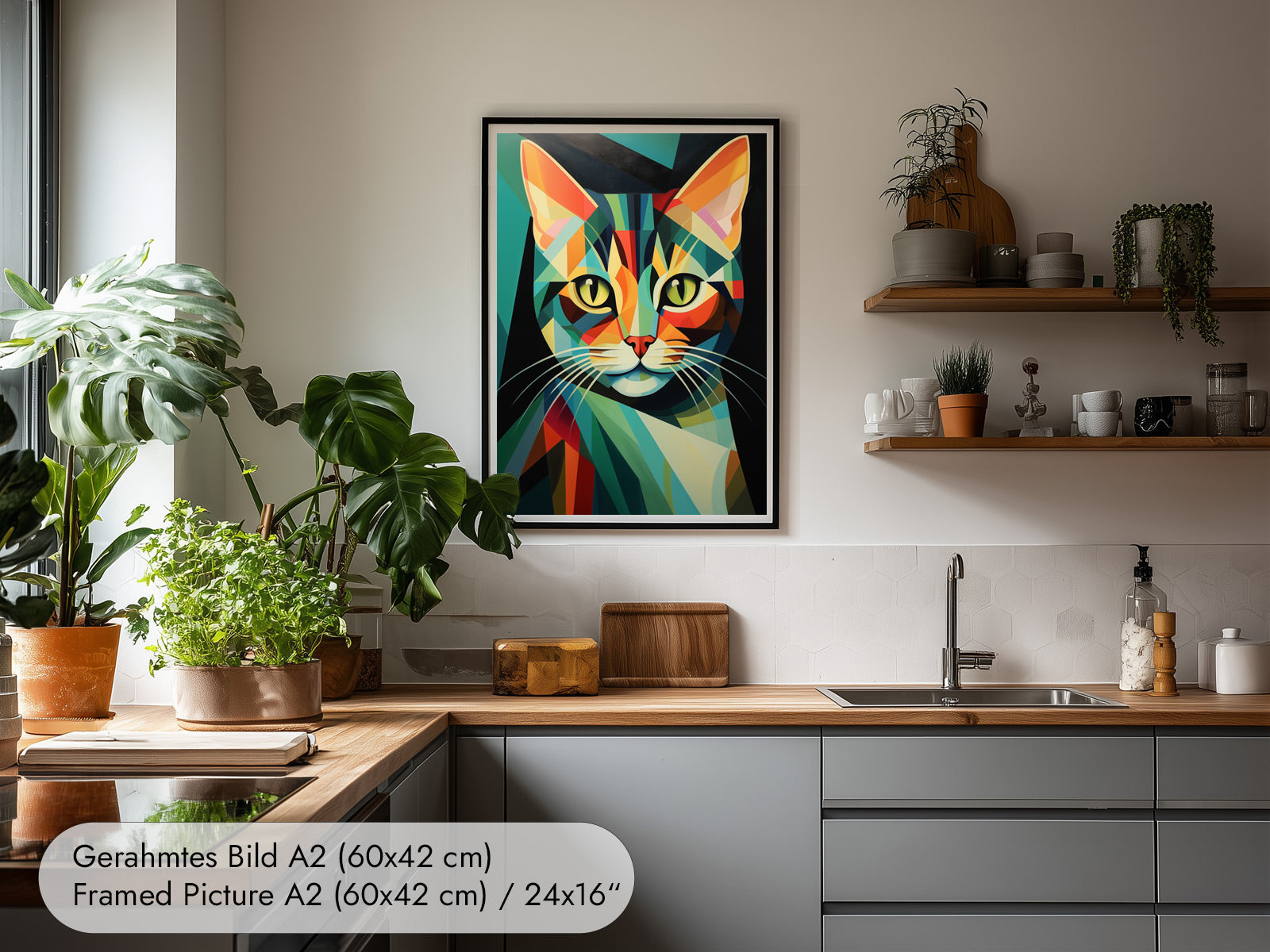 Art Deco Katze Wandbild