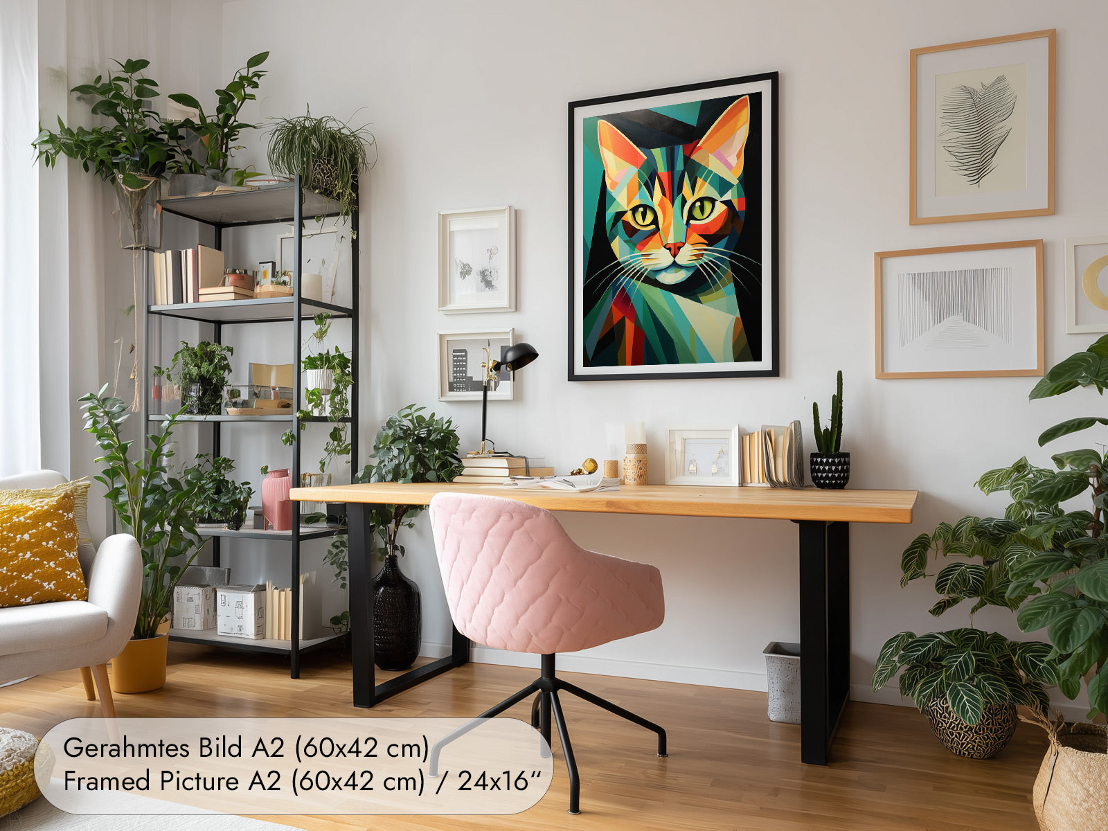 Art Deco Wall Art Cat Portrait