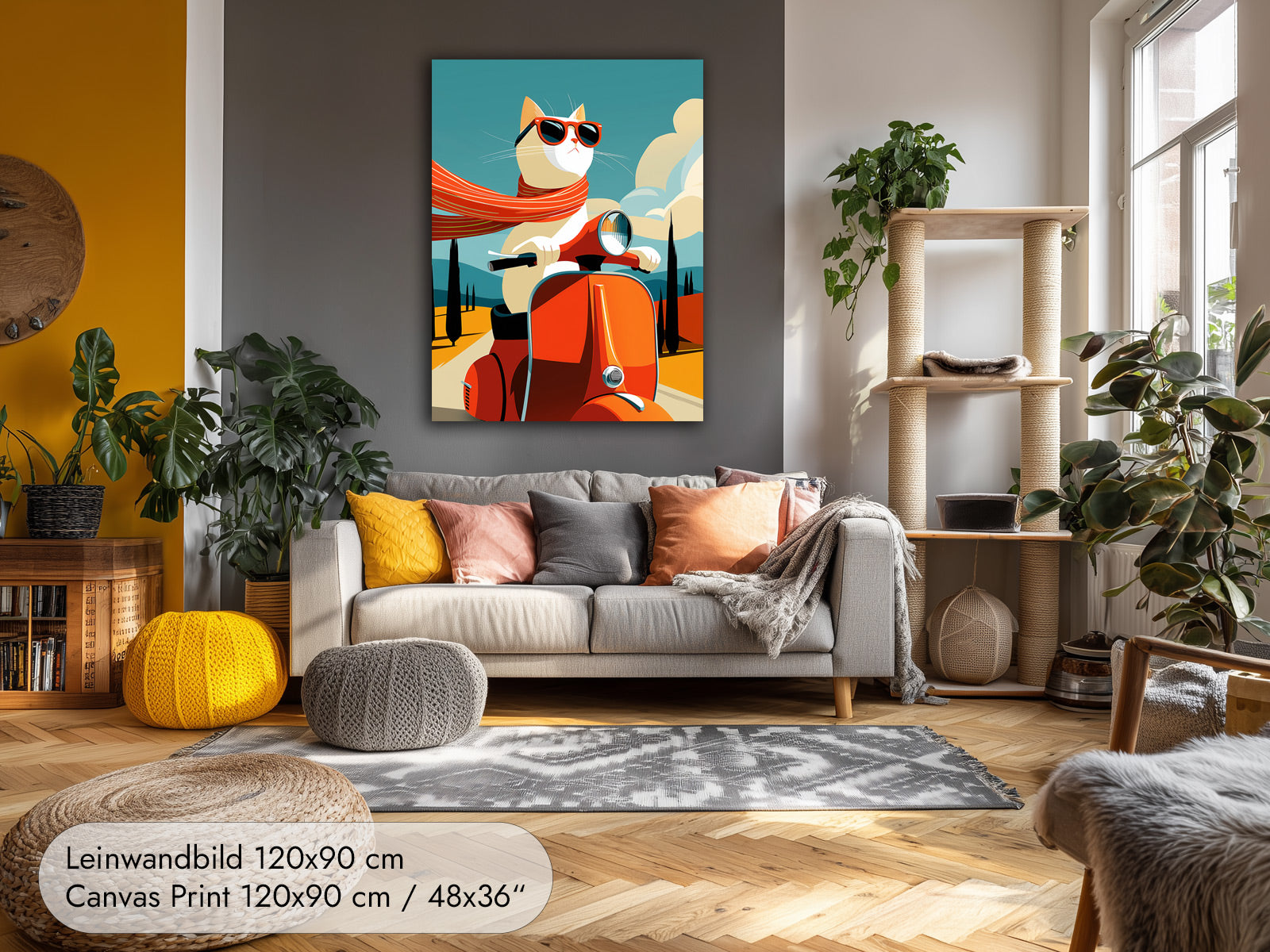 La Dolce Vita — Funny Cat Poster Vespa Italy Tuscany