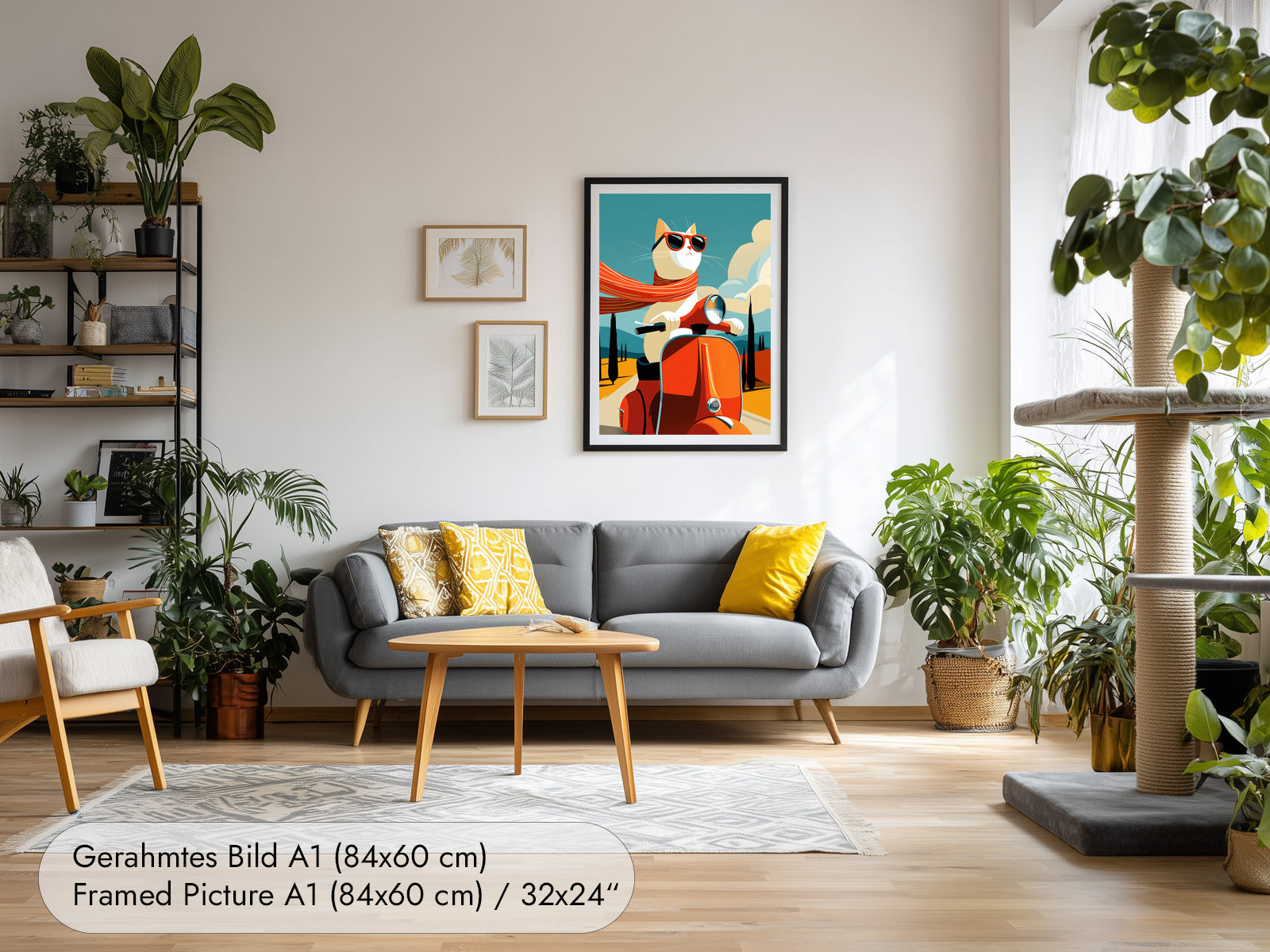 Vespa Poster mit Katze
