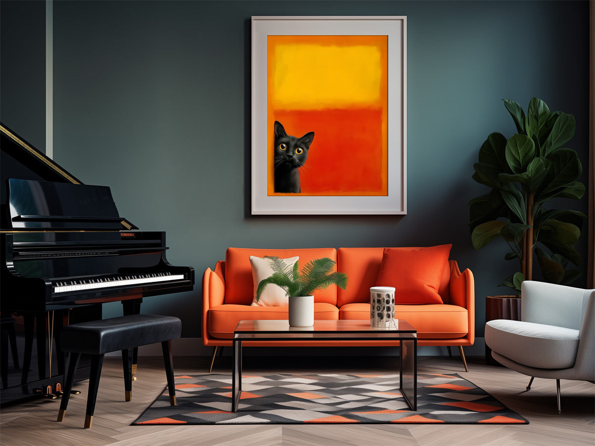 Mark Rothko Wall Art with Cat