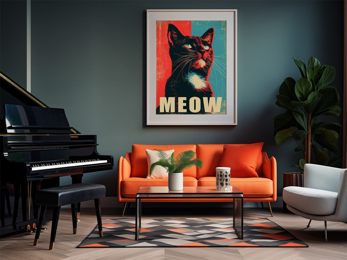 Witziges Katzenbild als Poster, Leinwand, Acrylbild