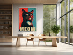 MEOW Witziges Katzen-Wandbild als Poster, Leinwand, Acrylbild