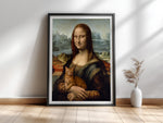 Mona Lisa mit Katze — Kunstdruck nach Leonardo da Vinci
