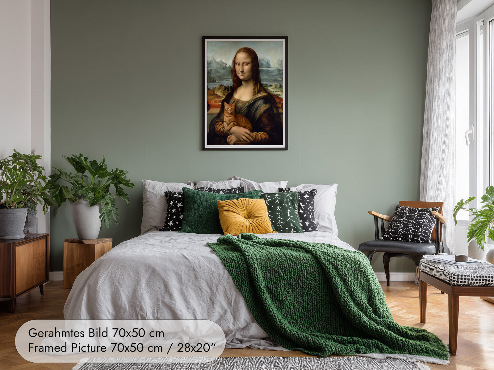 Mona Lisa Wandbild mit Katze