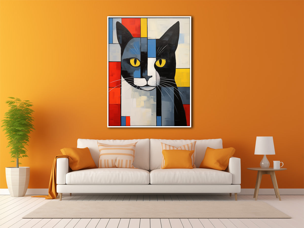 Mondrian Katzenposter