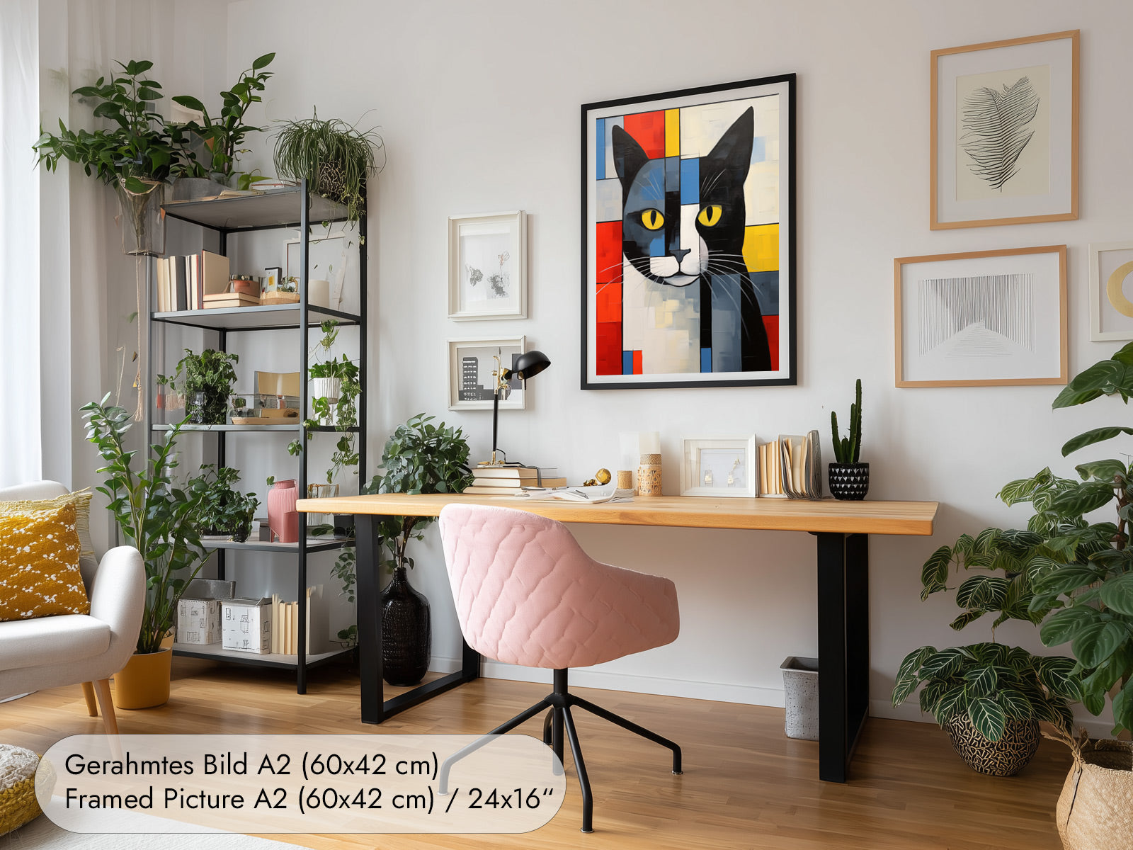 De Stijl Poster mit Katze