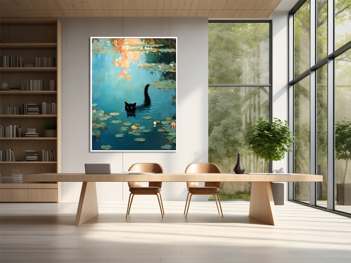 Cat Art - Funny Wall Art with a black Cat
