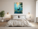 Claude Monet - Water Lilies with Cat - Funny Wall Art