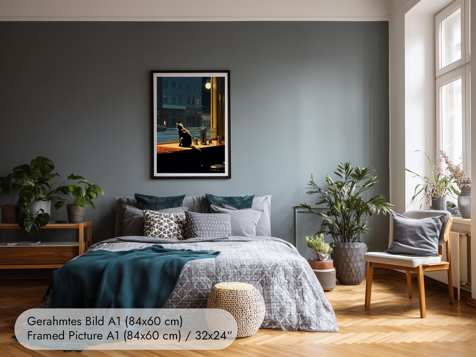 Edward Hopper Katzenkunst Wandbild