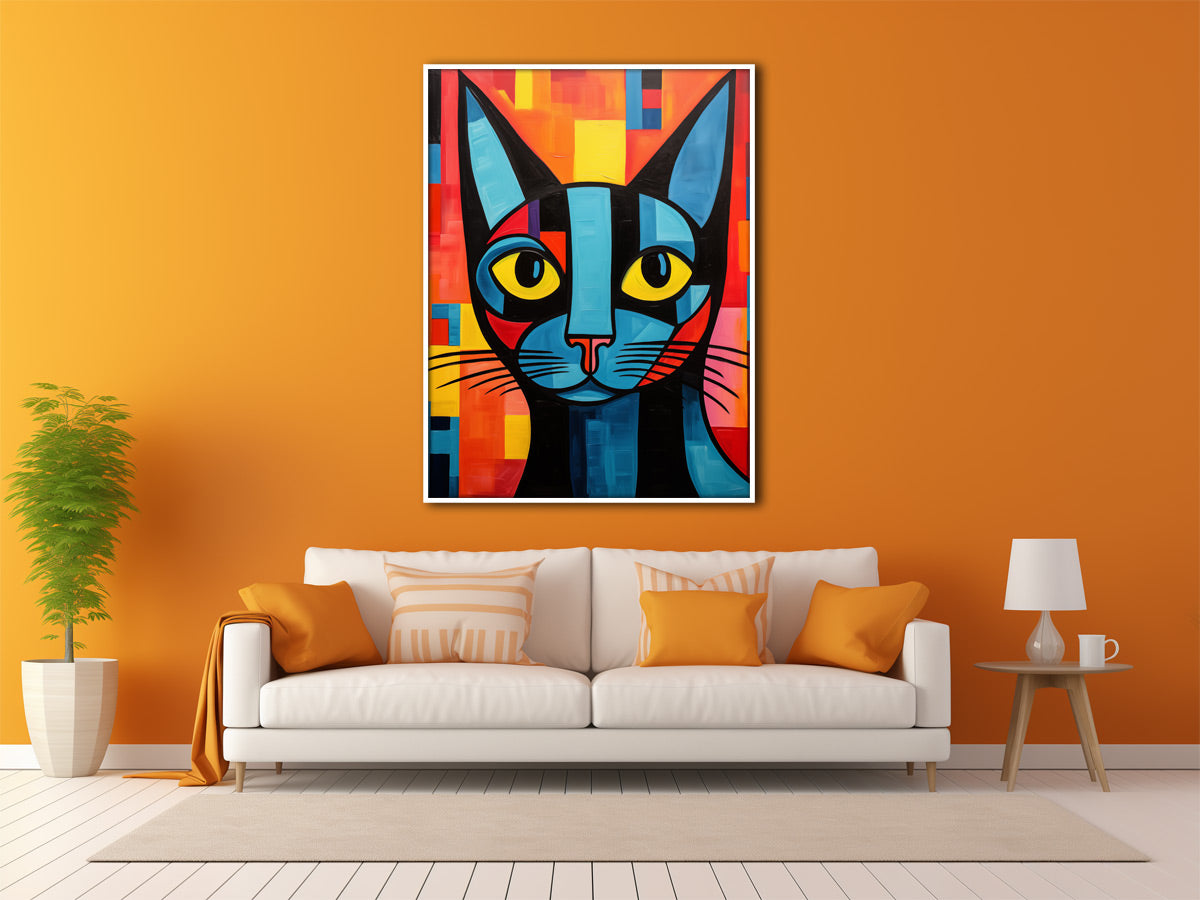 Picasso Wall Art with Cat Portrait
