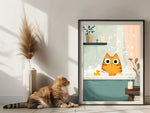 Badezimmer Bild mit Katze