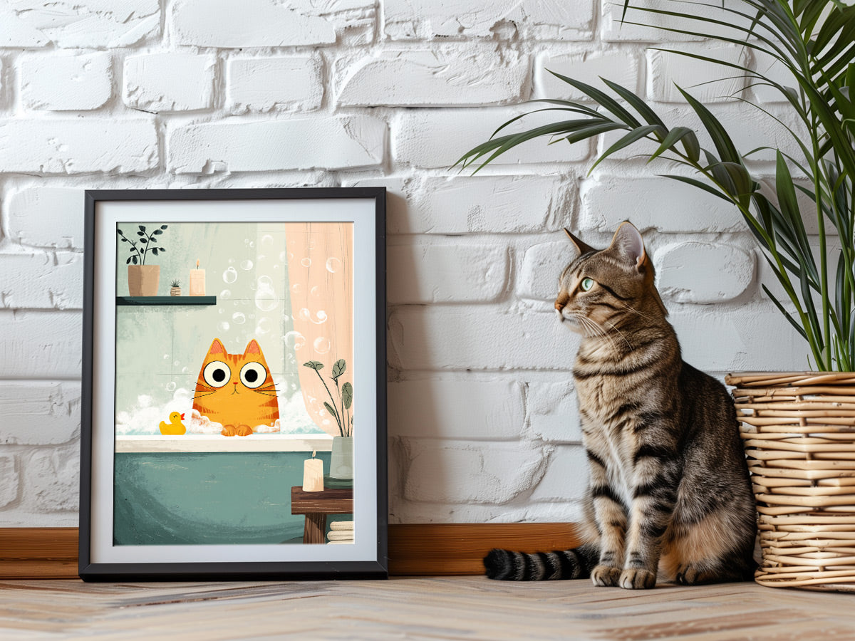 Badezimmer Wandbild Katze