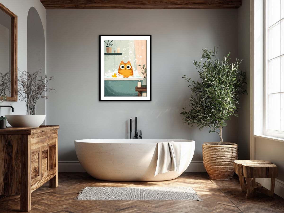 Funny Cat Poster for Bathroom