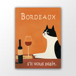 Rotwein Poster Bordeaux-Katze