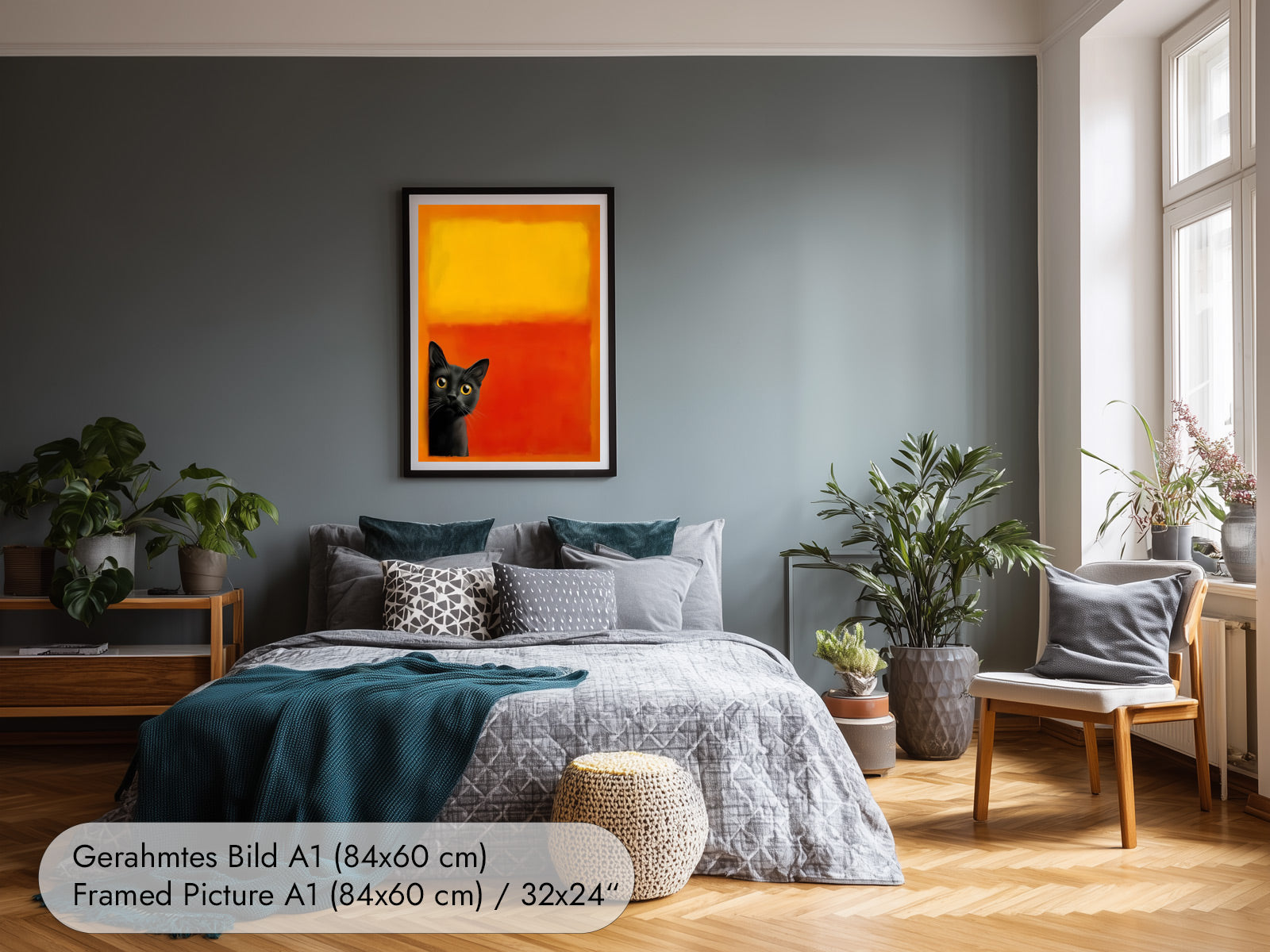 Mark Rothko Kunstdruck mit Katze