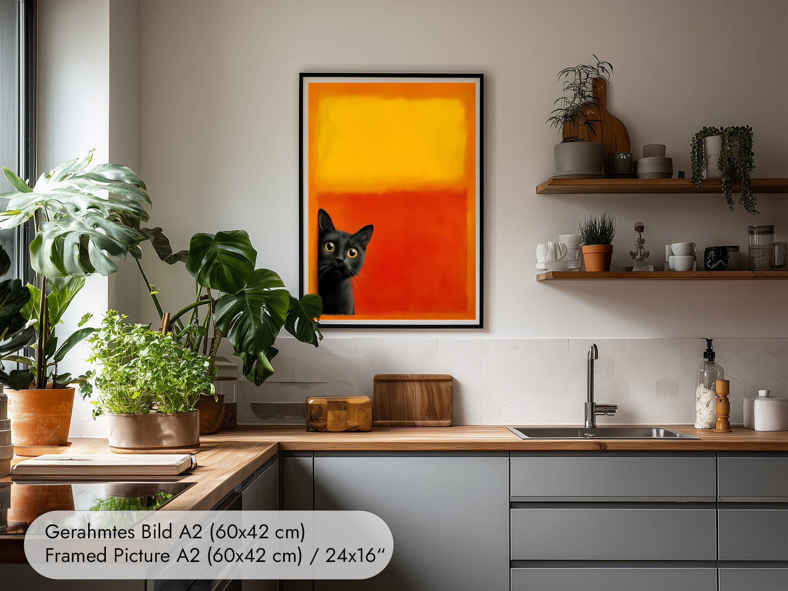 Abstrakter Expressionismus mit Katze