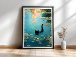 Seerosen mit Katze — Kunstdruck im Stil von Claude Monet