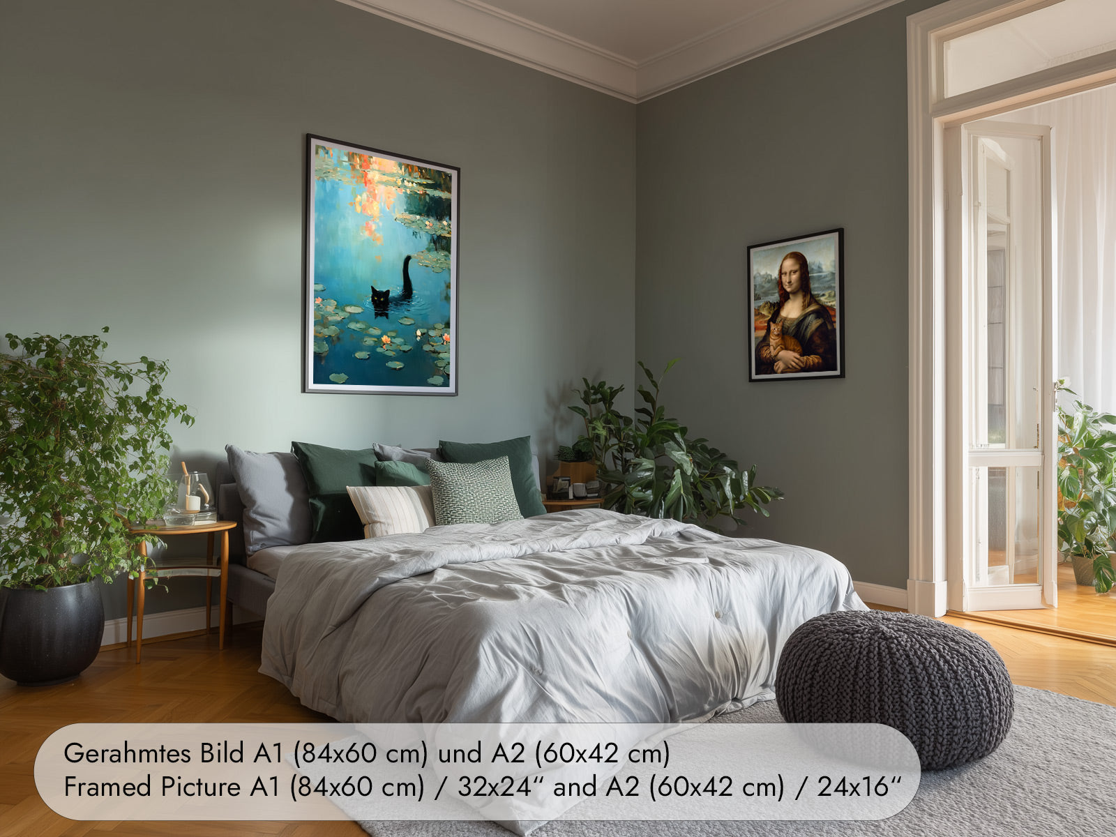 Wandbild mit Katze fürs Schlafzimmer