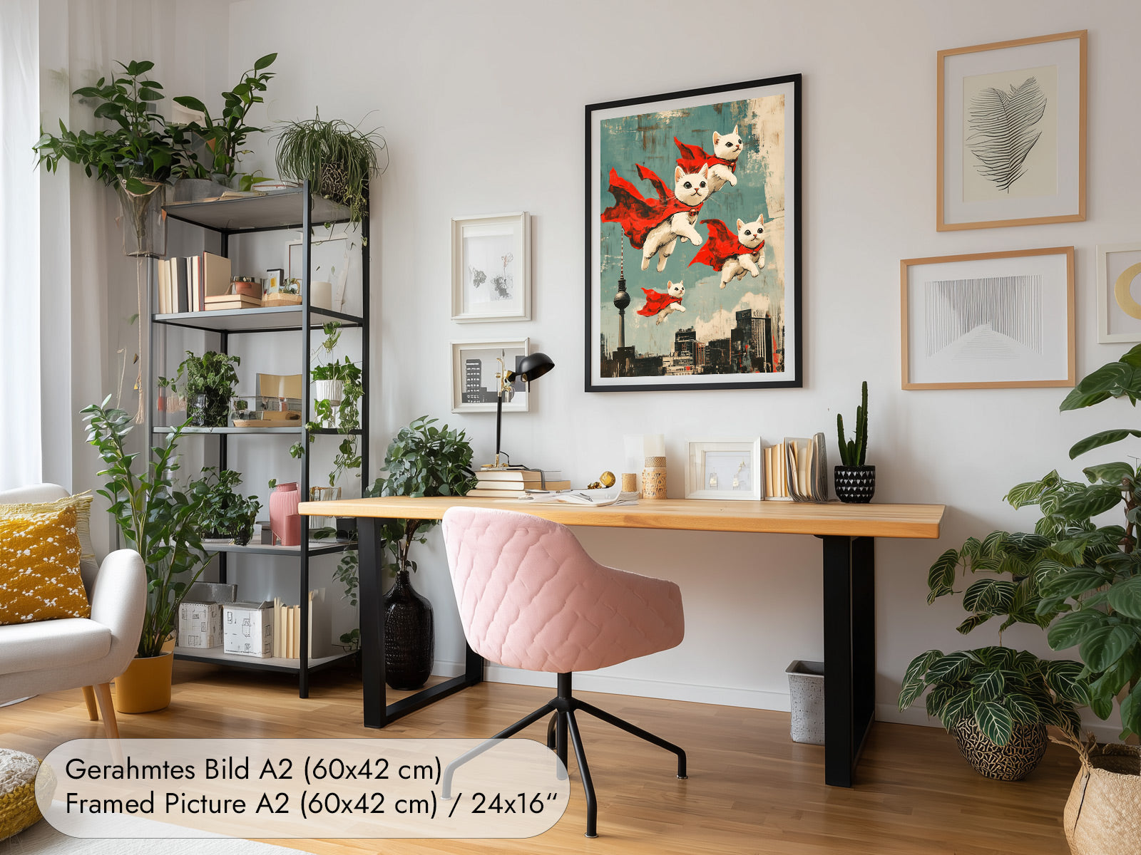 Skyline Berlin Wandbild mit Katzen