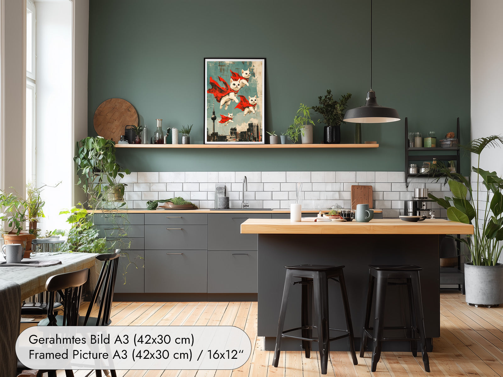 Skyline Berlin Poster with Cats