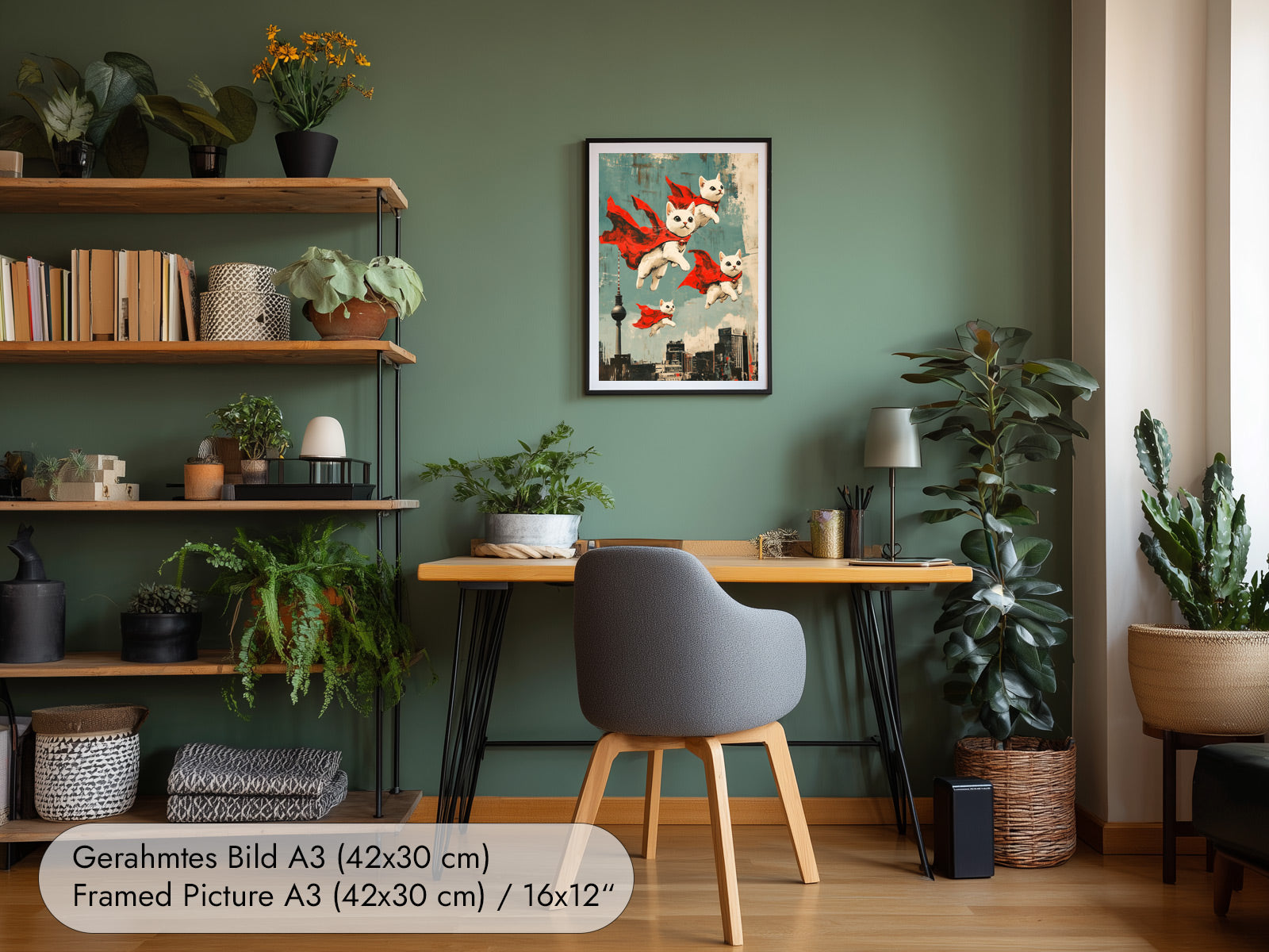 Witziges Poster Berlin mit Katzen