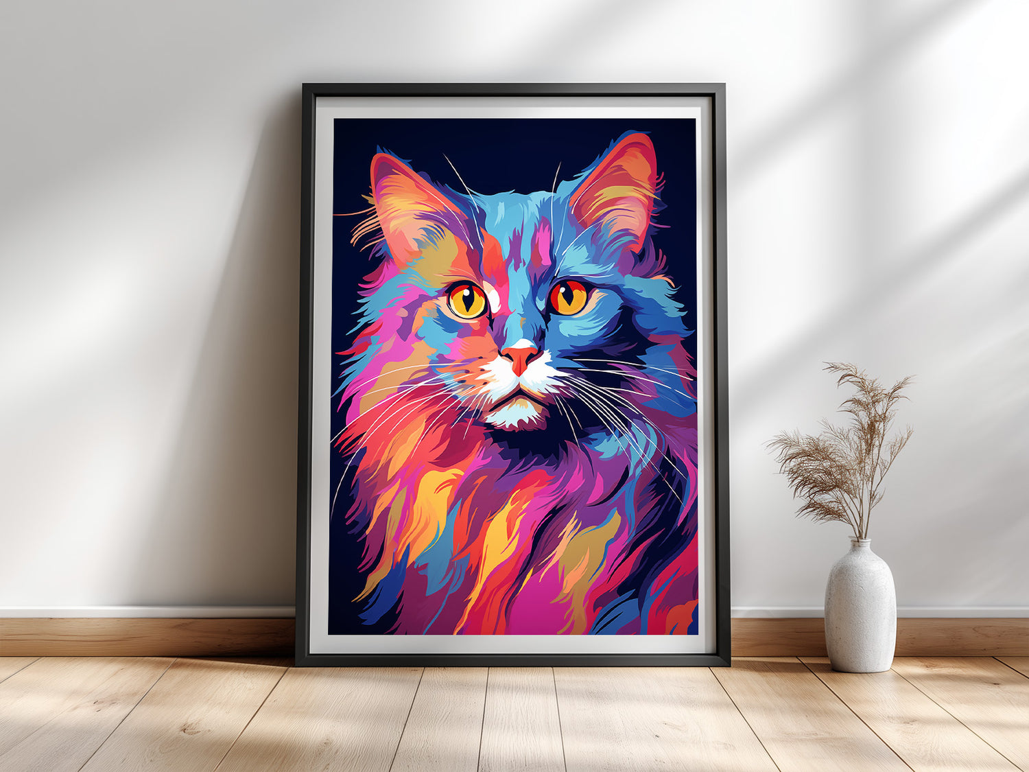 Superstar — Katzenportrait im Pop-Art-Stil von Andy Warhol
