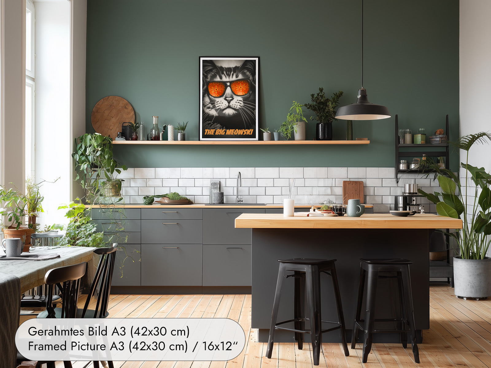 The Big Meowski - Witziges Katzenbild als Filmplakat