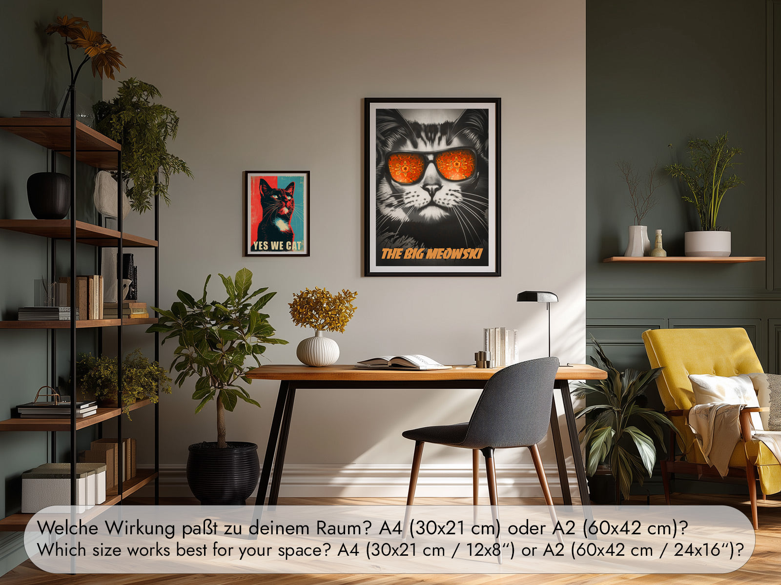Witziges Filmplakat mit Katze