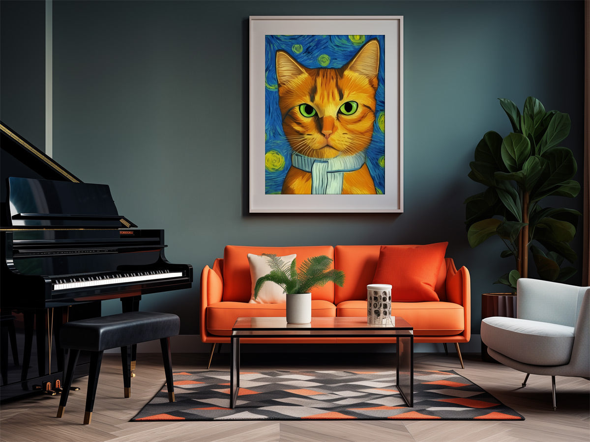 Vincent van Gogh Wandbild mit Katze
