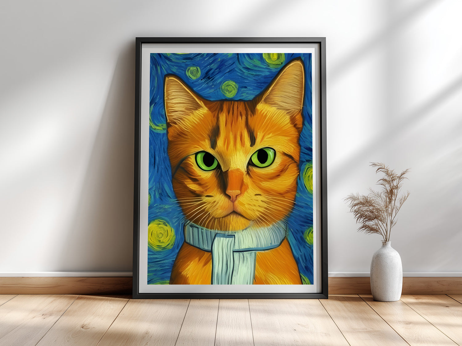 Vincent the Cat — Cat Portrait in the Style of Vincent van Gogh