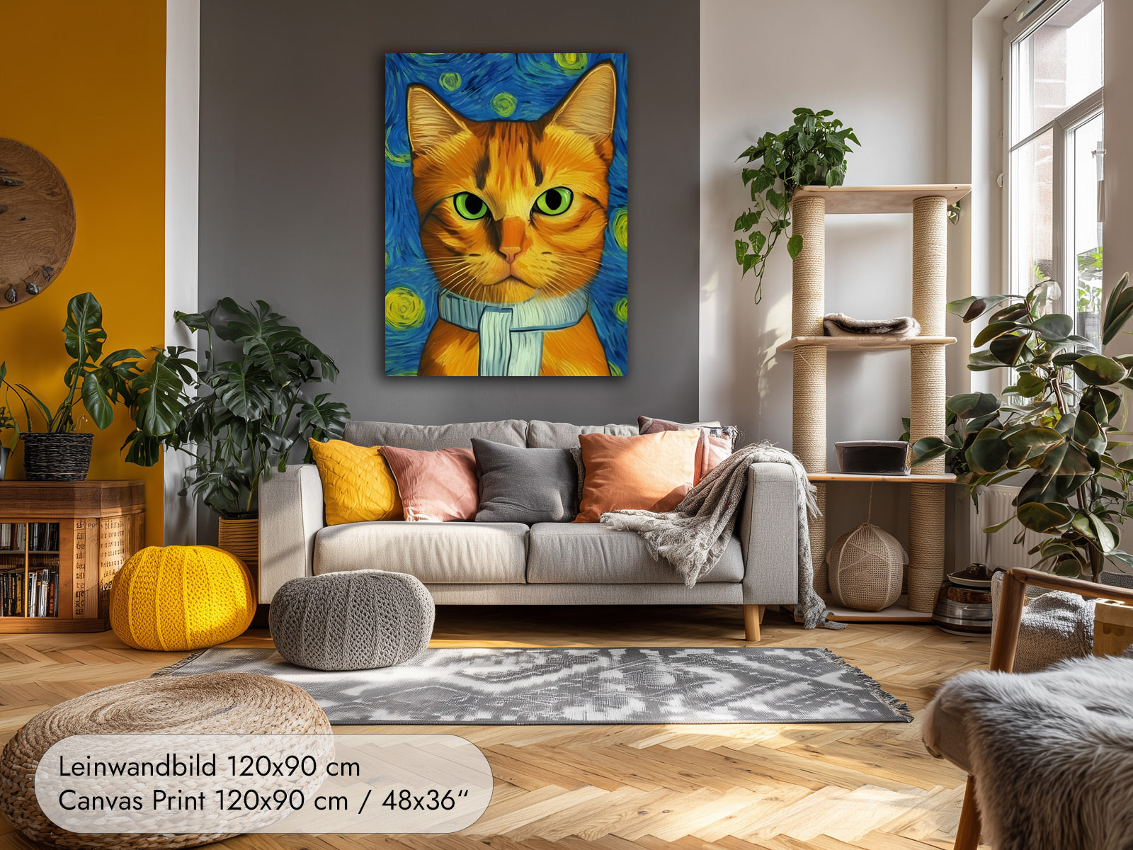 Vincent the Cat — Katzenportrait im Stil von Vincent van Gogh