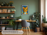 Orange Katze Portrait im Stil von van Gogh
