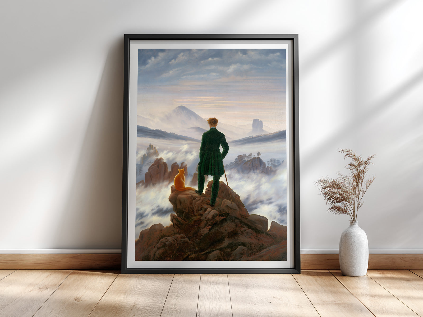 Wanderer über dem Nebelmeer — Kunstdruck nach Caspar David Friedrich