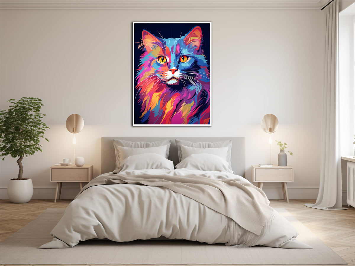 Pop Art Leinwandbild Katze