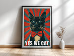 Yes We Cat — Pop Art Cat Poster Tuxedo Cat with Bow Tie