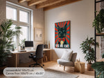Yes We Cat — Pop Art Katzenposter Tuxedo-Katze mit Fliege